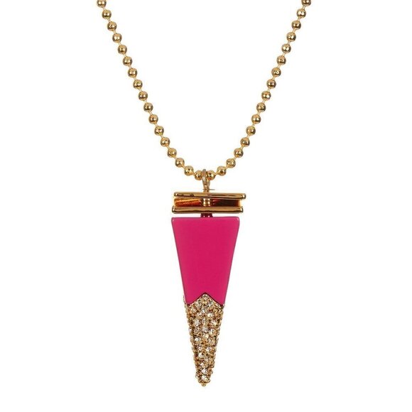 💕TRINA TURK💕 Pink Stacked Cone Pendant Necklace NWT Pink Gold - Picture 2 of 9